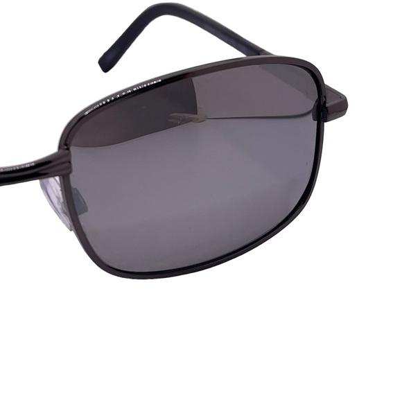 Gunmetal Wire Frame Polarized Sunglasses with Mirrored Lenses - Picture 3 of 10